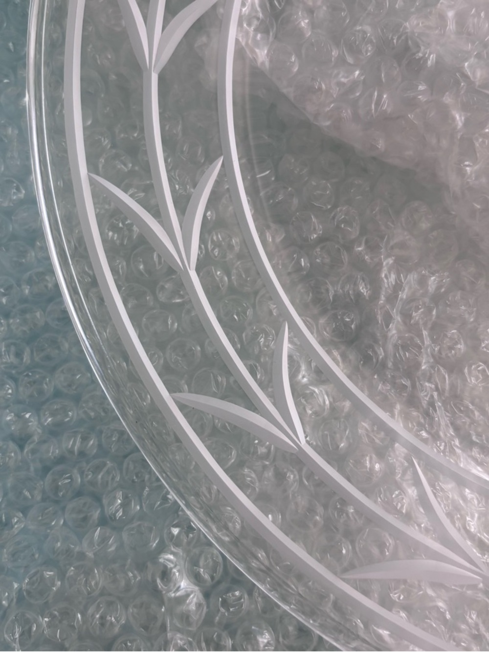 Tiffany & Co. Etched Chrystal Glass Platter with Tiffany Blue Box - Picture 2 of 10